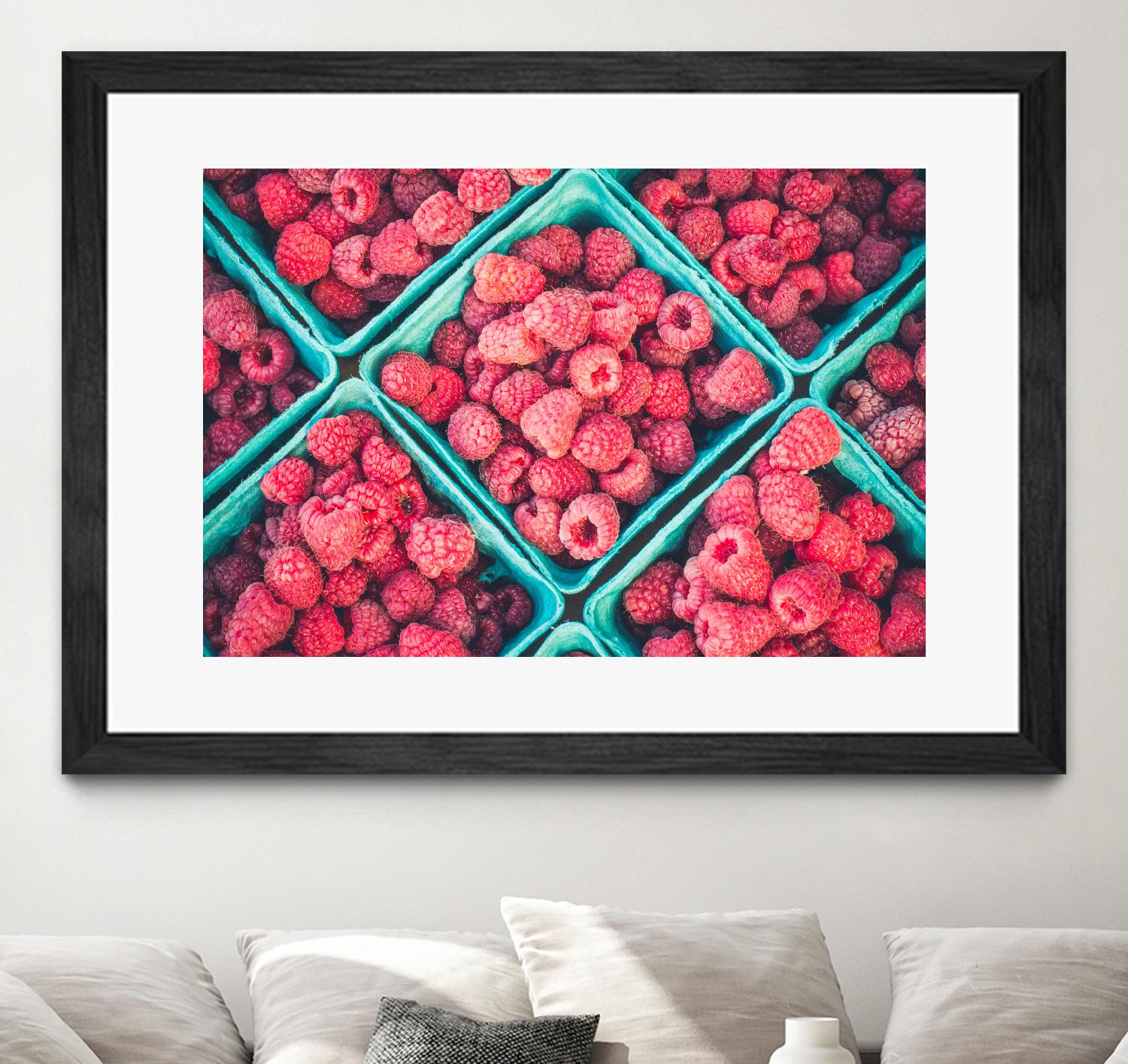 Raspberries by Pexels on GIANT ART - blue fruit-food-drink