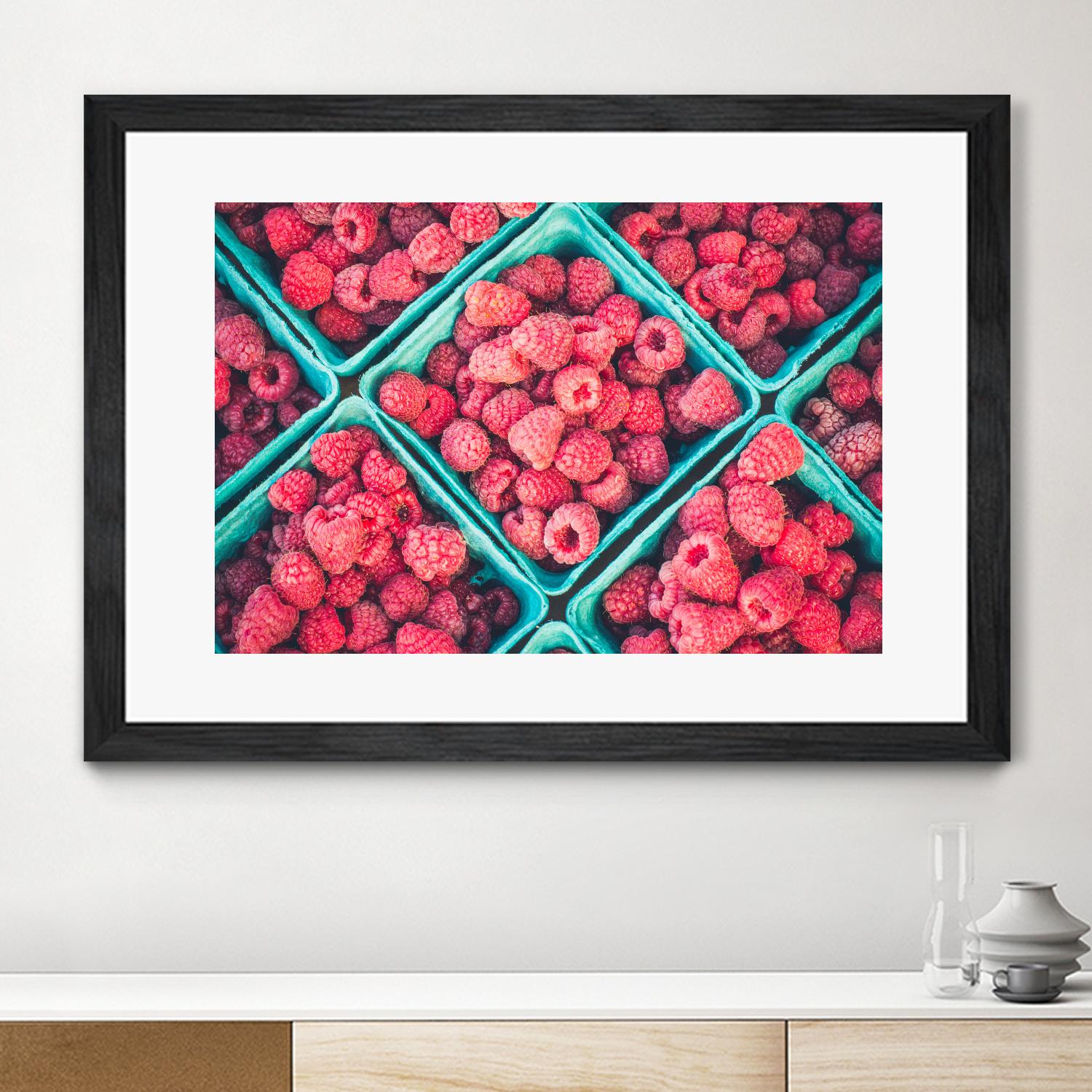 Raspberries by Pexels on GIANT ART - blue fruit-food-drink