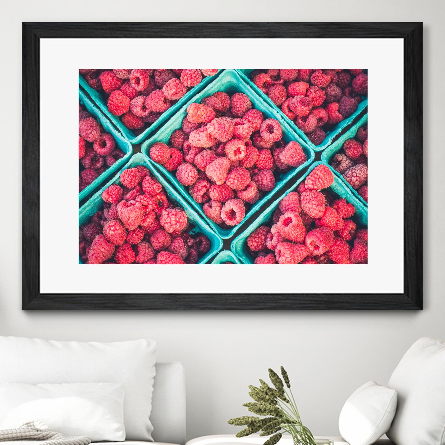 Raspberries by Pexels on GIANT ART - blue fruit-food-drink