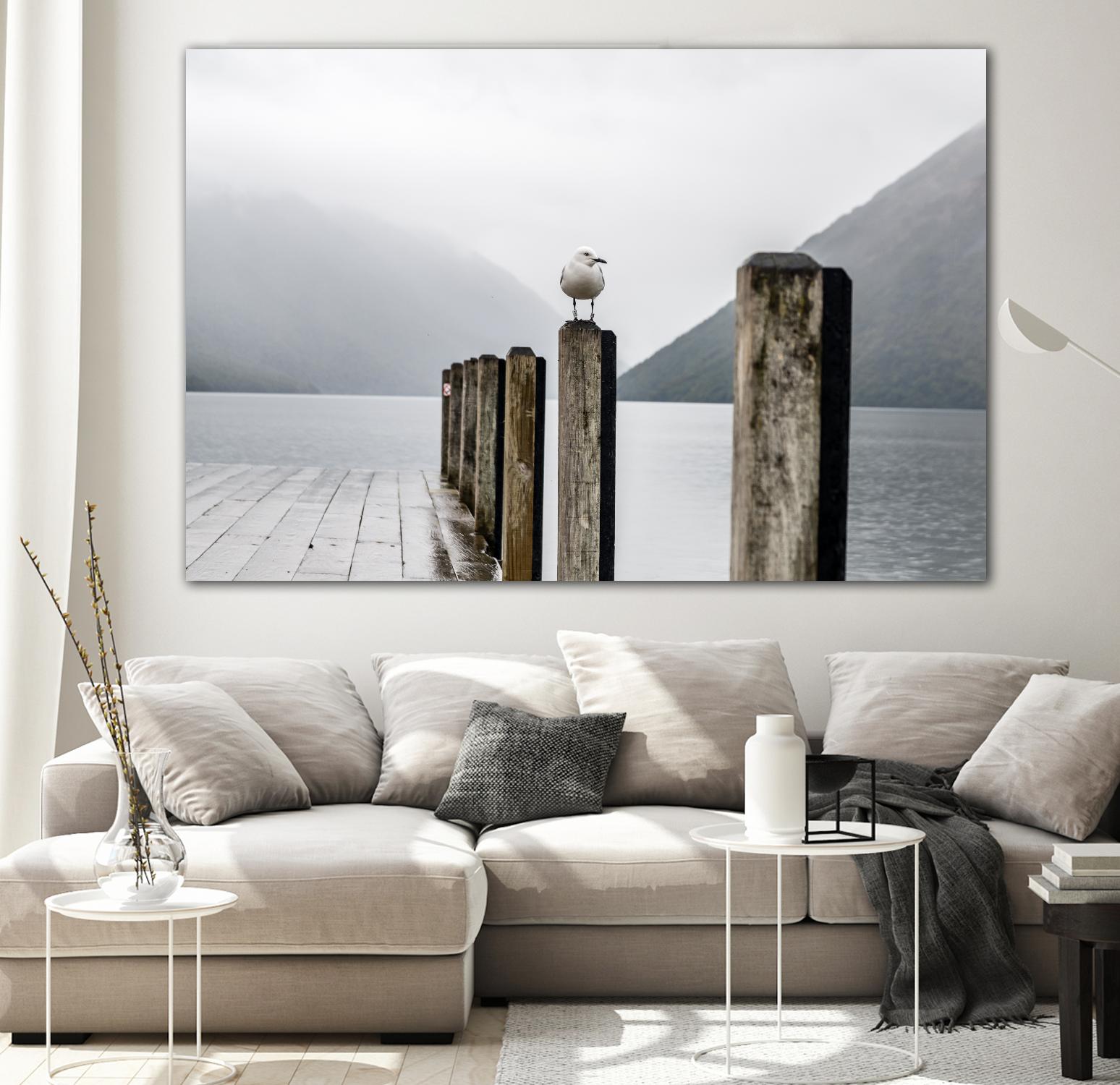 Foggy pier by Pexels on GIANT ART - white nautical