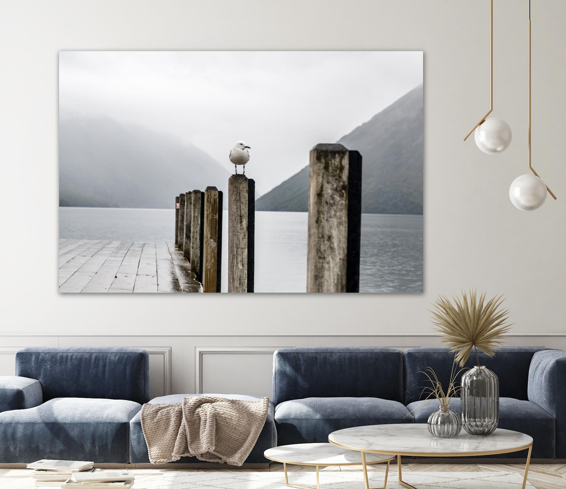 Foggy pier by Pexels on GIANT ART - white nautical