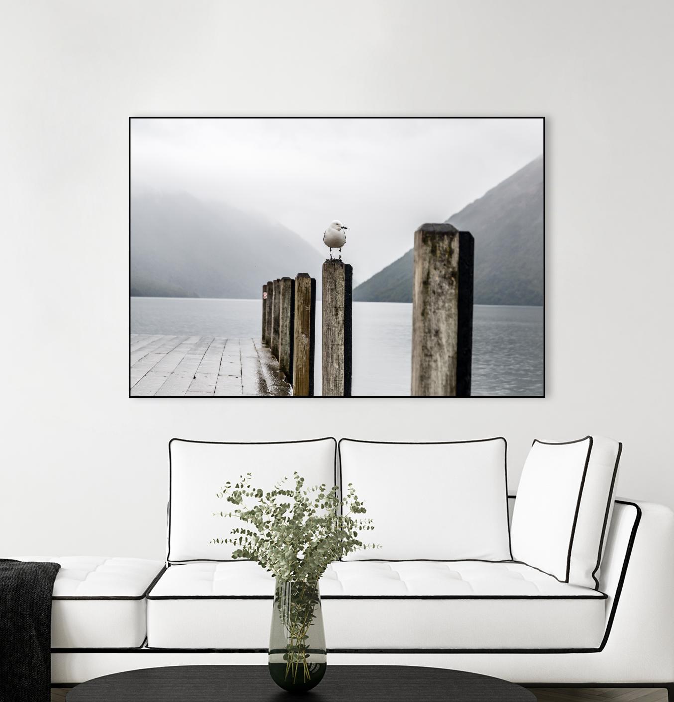 Foggy pier by Pexels on GIANT ART - white nautical