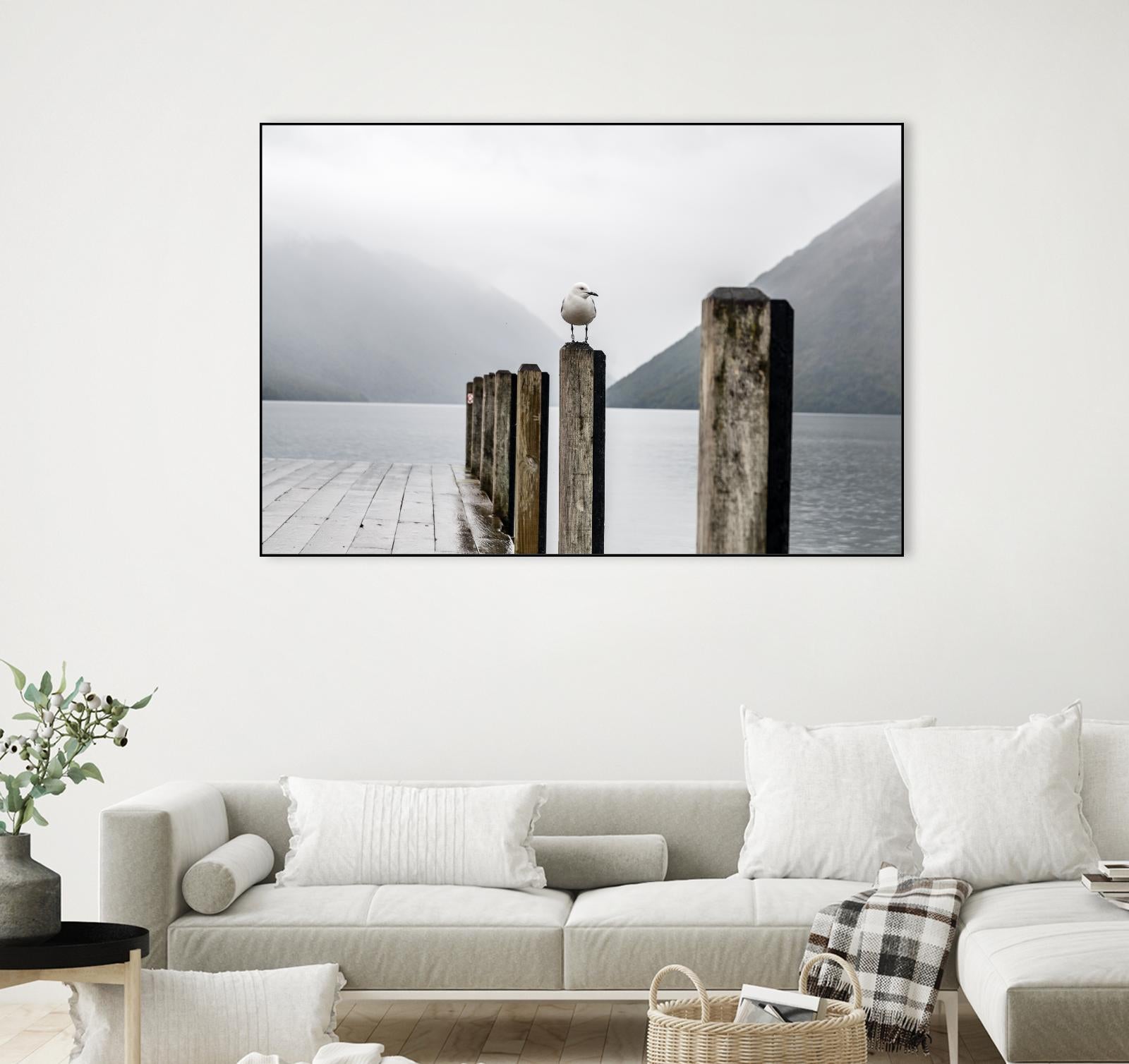 Foggy pier by Pexels on GIANT ART - white nautical