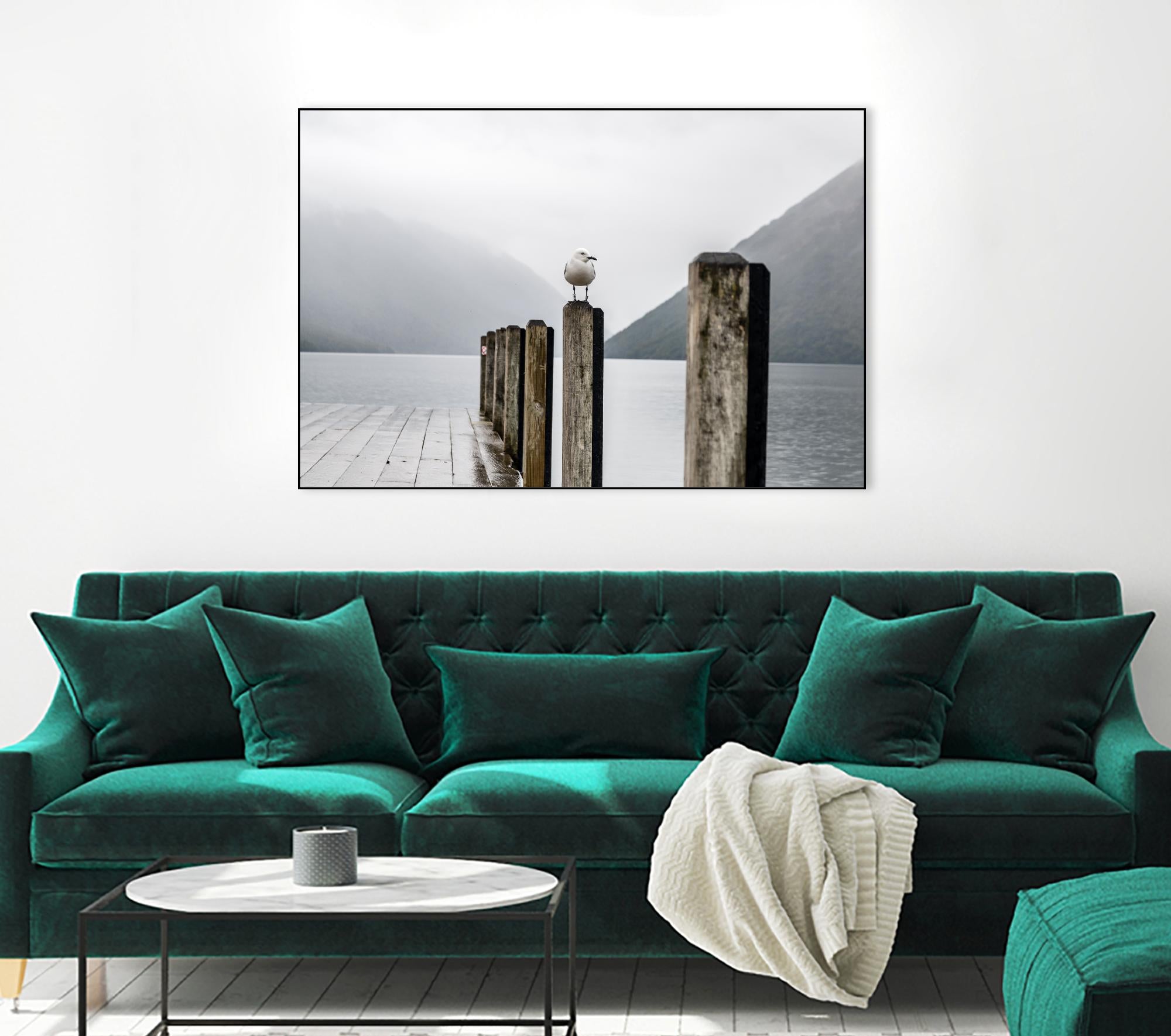 Foggy pier by Pexels on GIANT ART - white nautical