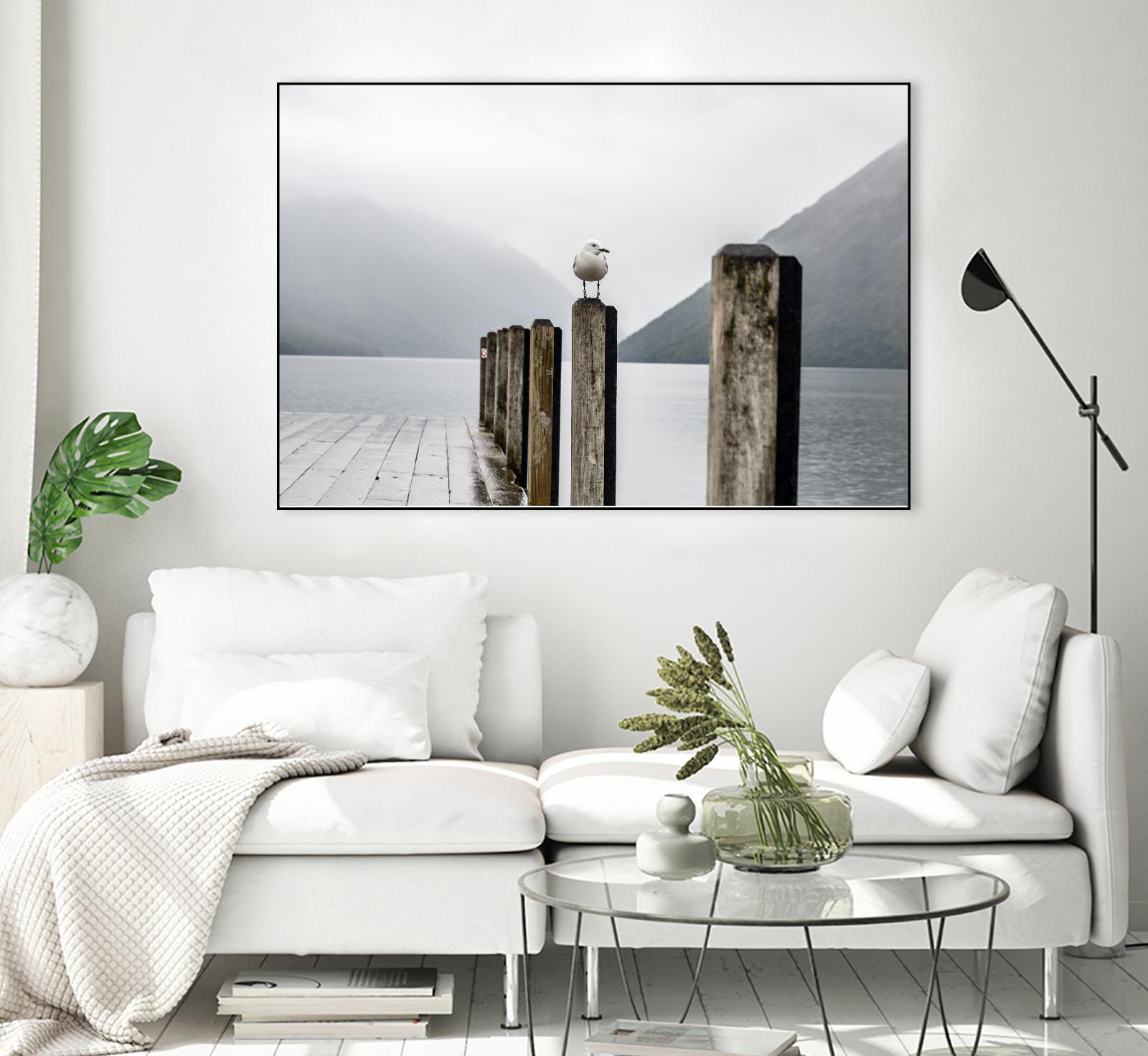 Foggy pier by Pexels on GIANT ART - white nautical