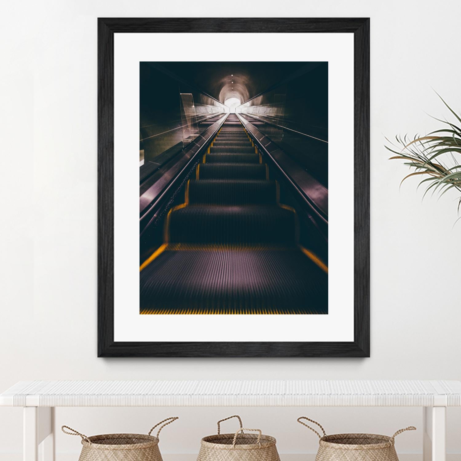 Escalator by Pexels on GIANT ART - yellow architectural