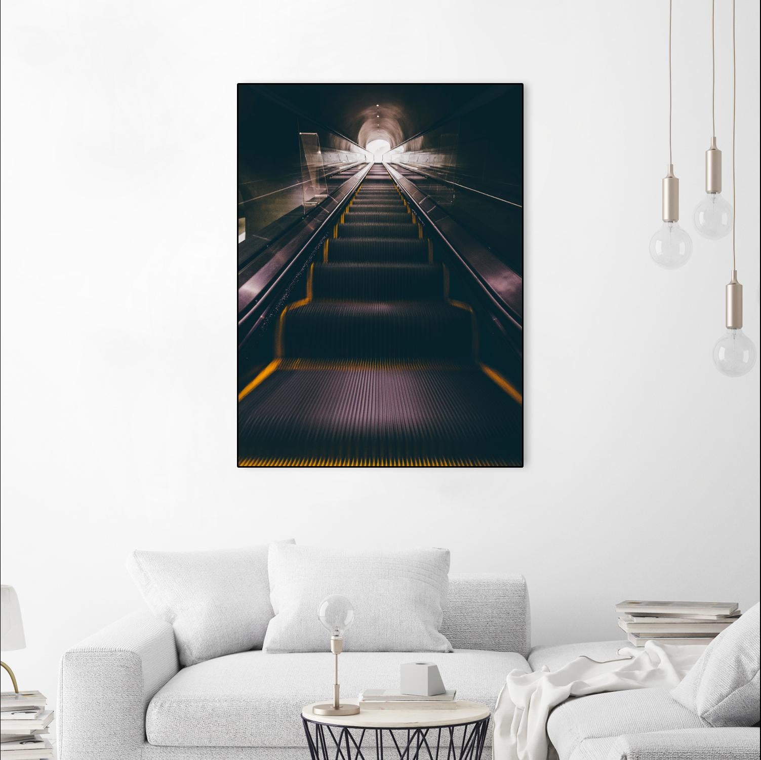 Escalator by Pexels on GIANT ART - yellow architectural