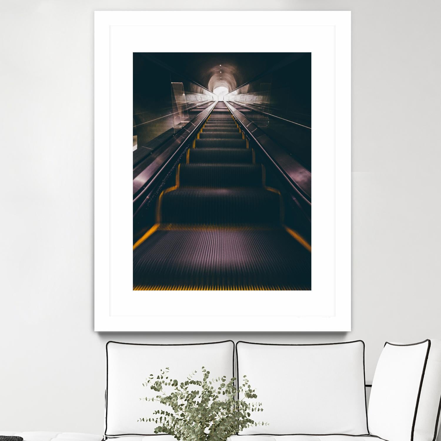 Escalator by Pexels on GIANT ART - yellow architectural