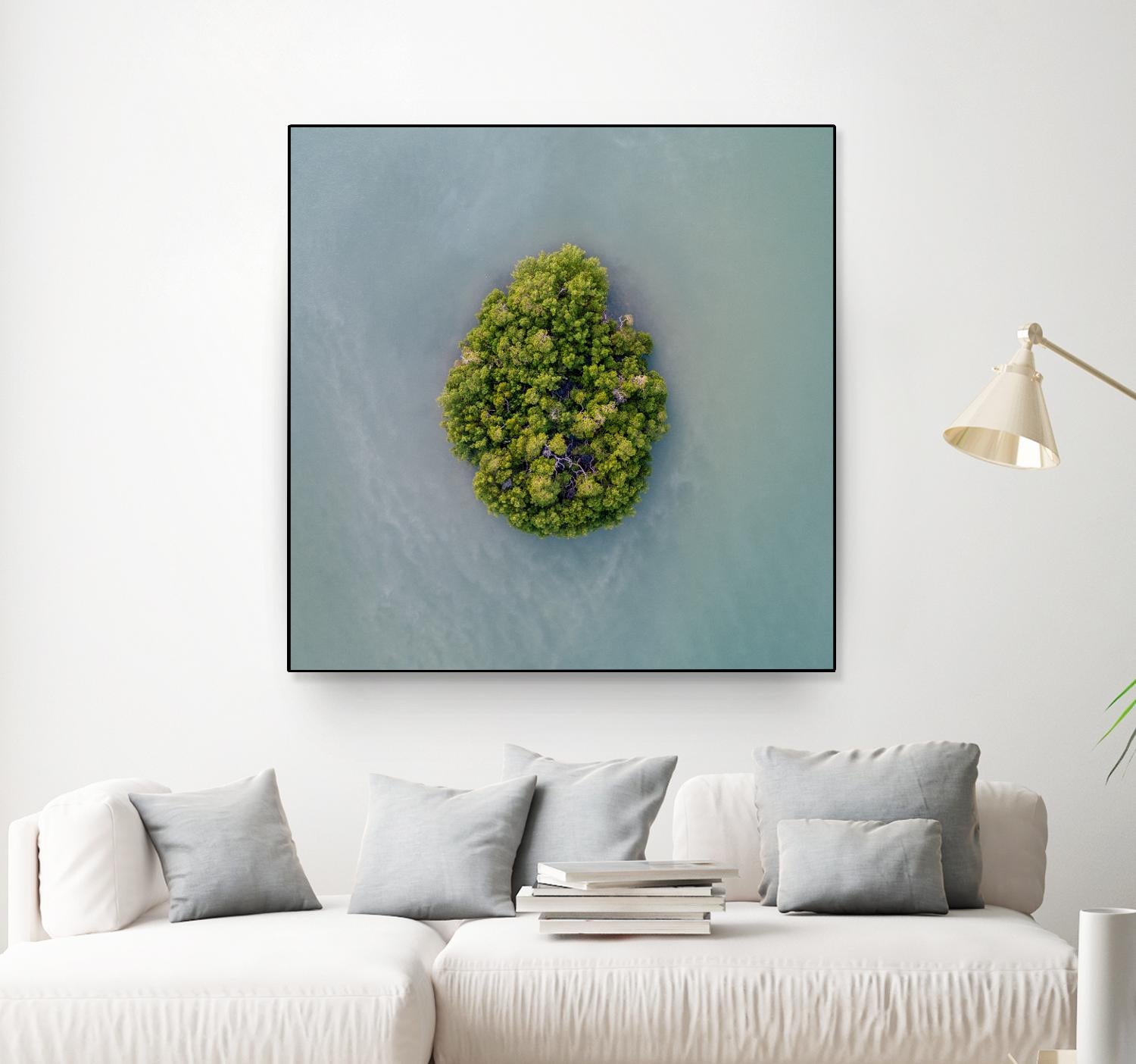 Lonely Island by Pexels on GIANT ART - green sea scene