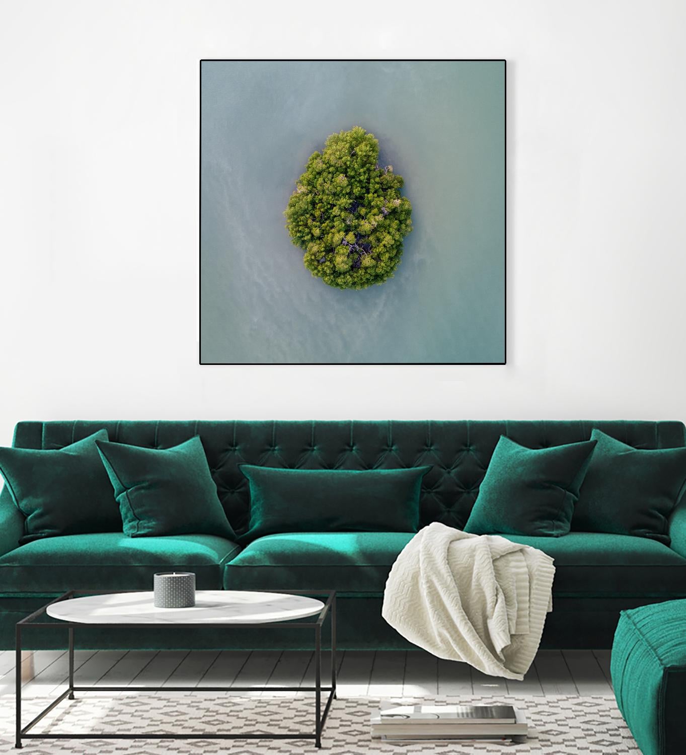 Lonely Island by Pexels on GIANT ART - green sea scene