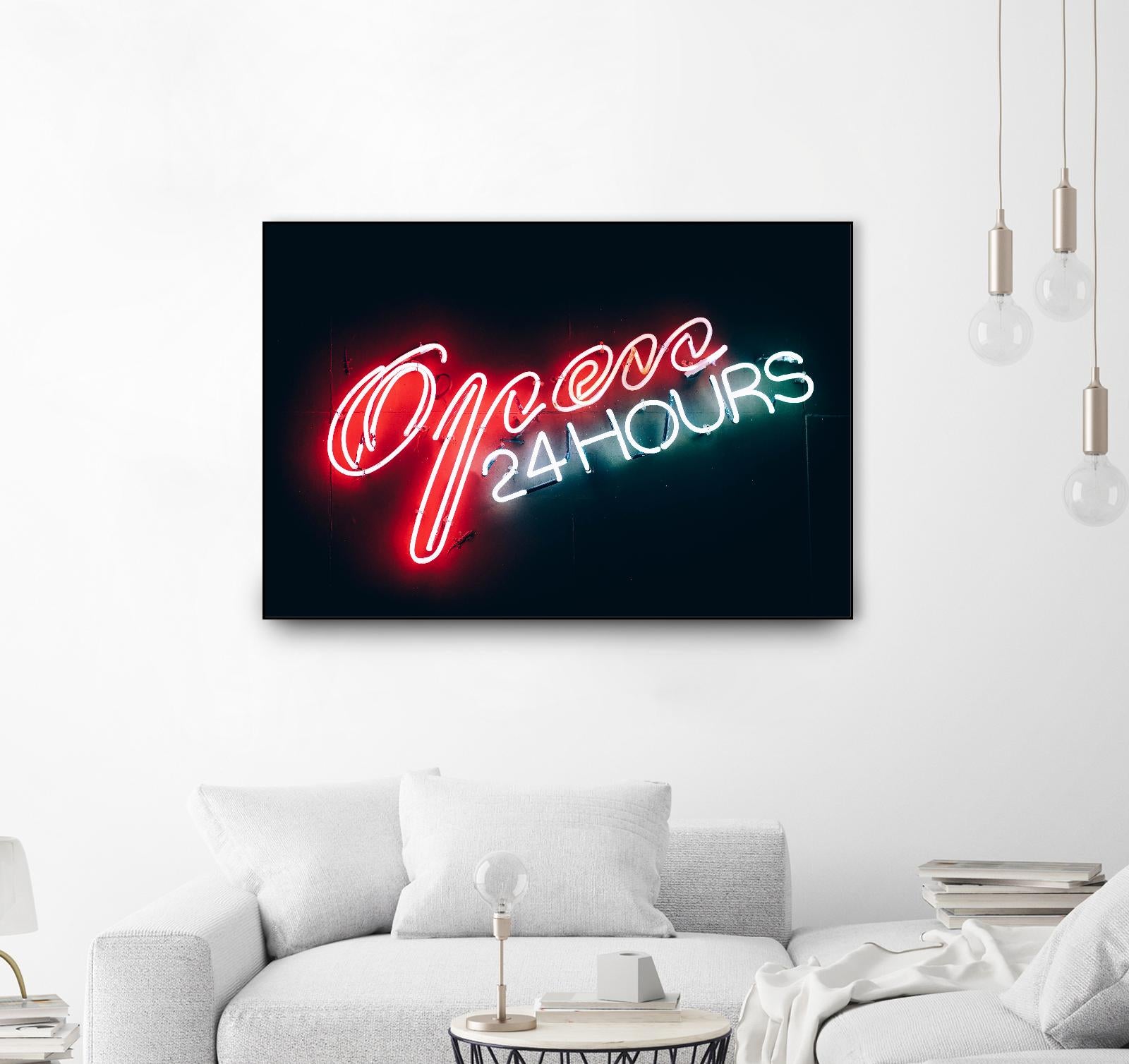 Open 24 hours by Pexels on GIANT ART - black photo art