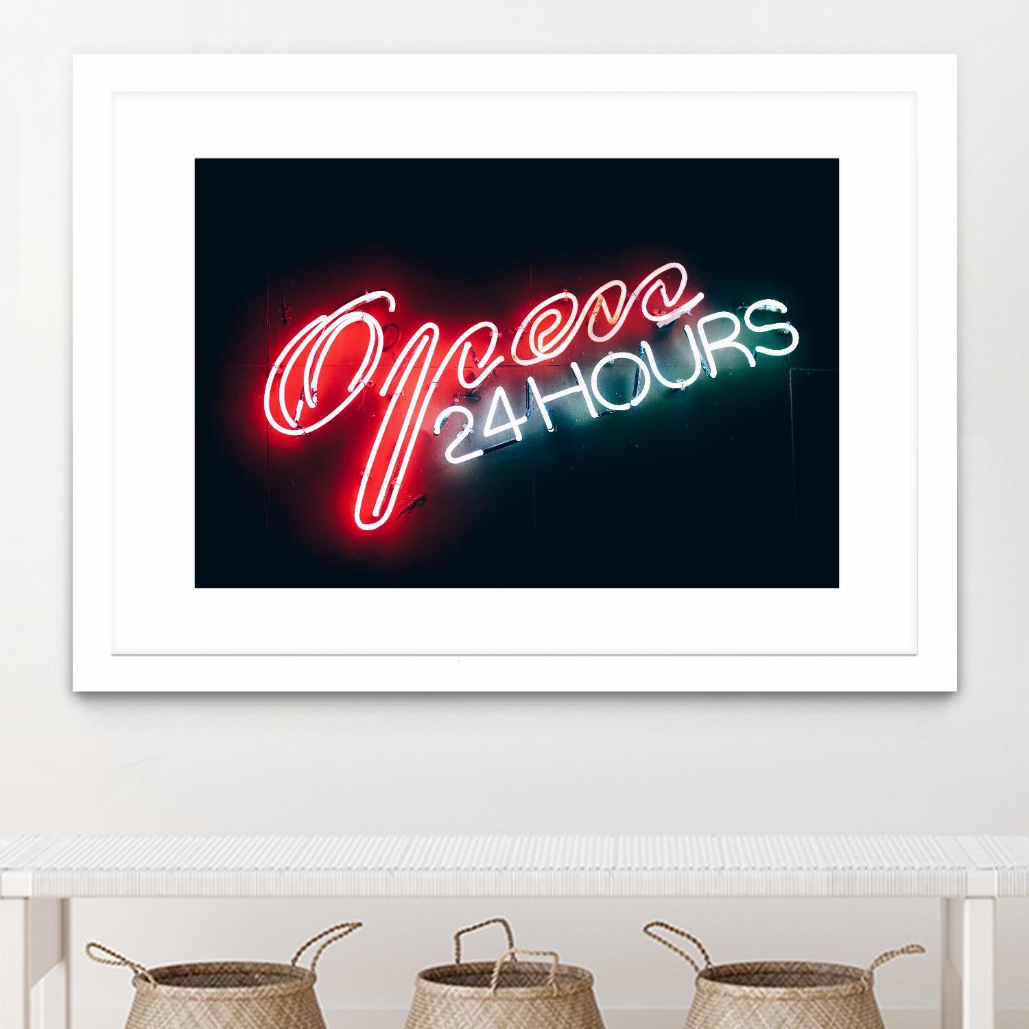 Open 24 hours by Pexels on GIANT ART - black photo art