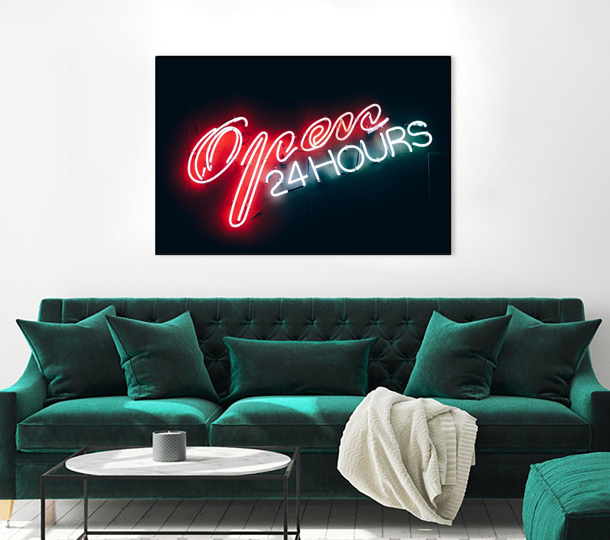 Open 24 hours by Pexels on GIANT ART - black photo art