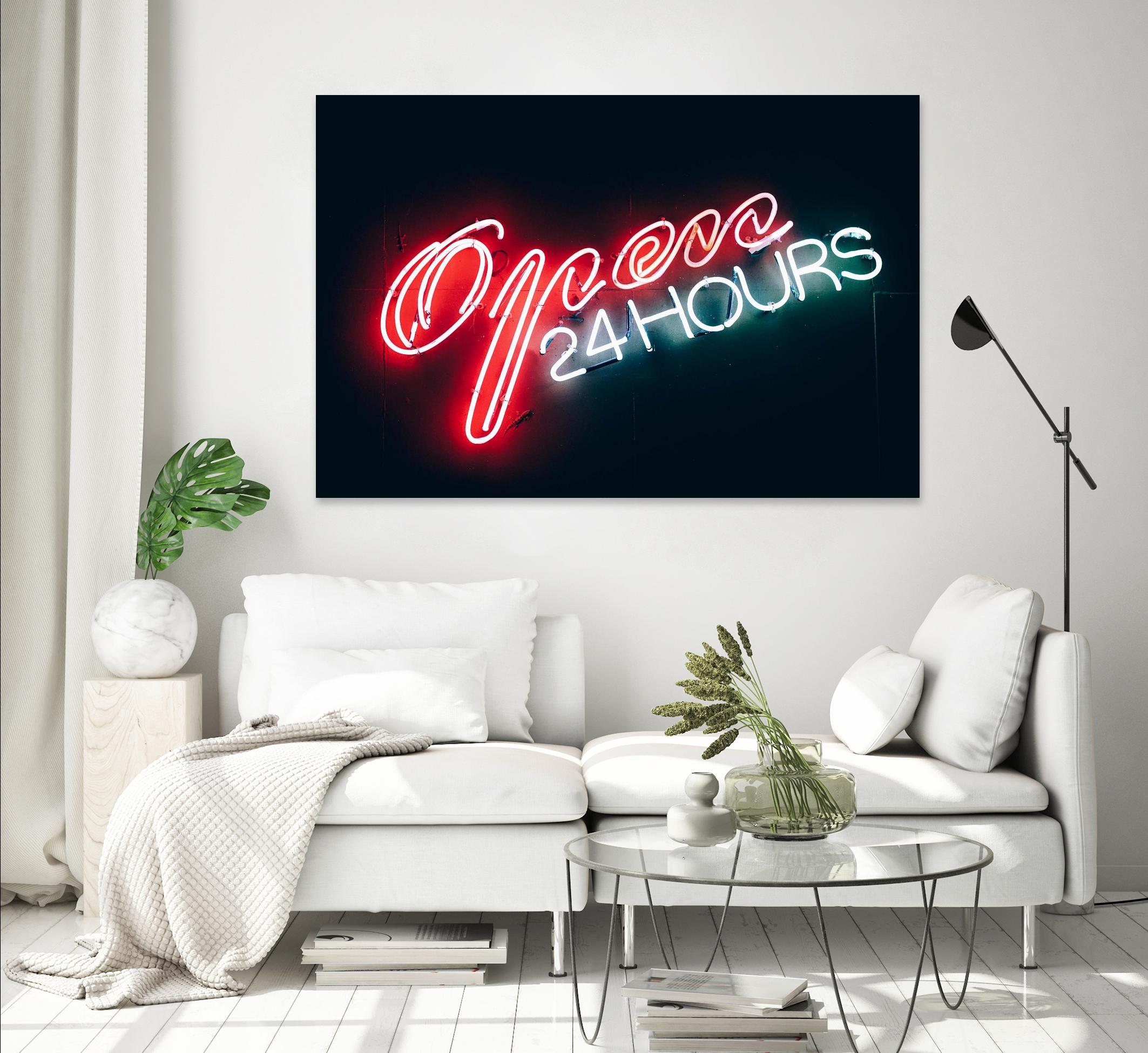 Open 24 hours by Pexels on GIANT ART - black photo art