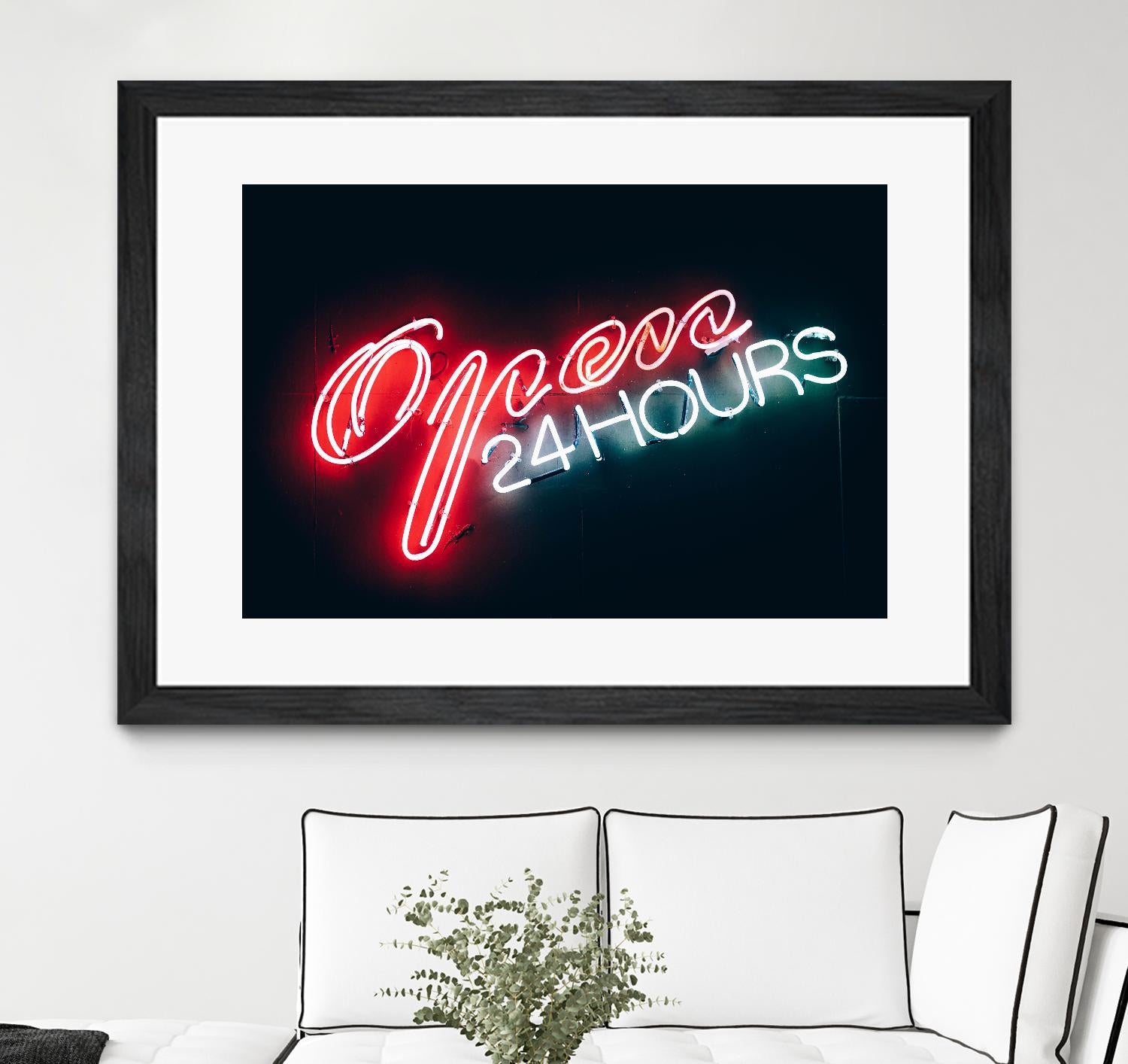 Open 24 hours by Pexels on GIANT ART - black photo art