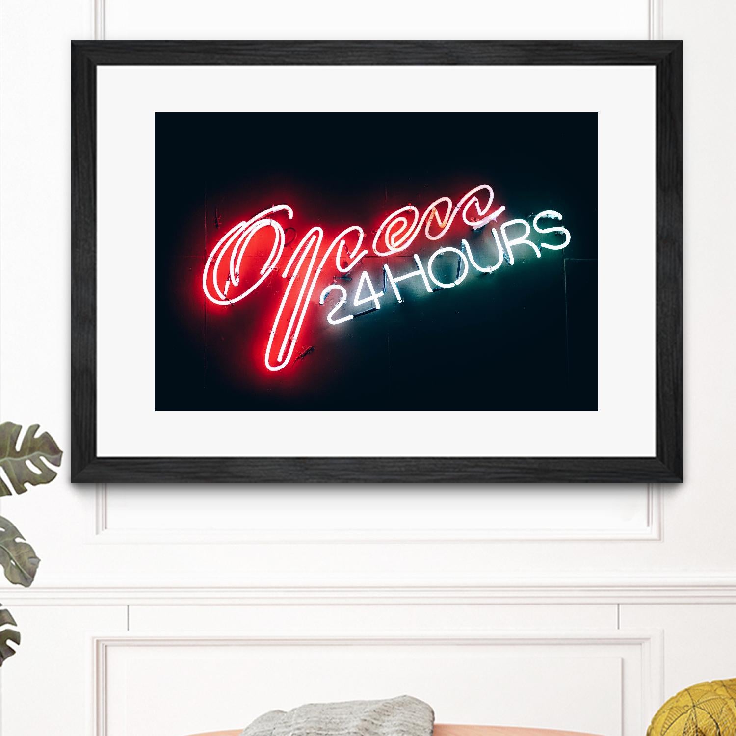 Open 24 hours by Pexels on GIANT ART - black photo art