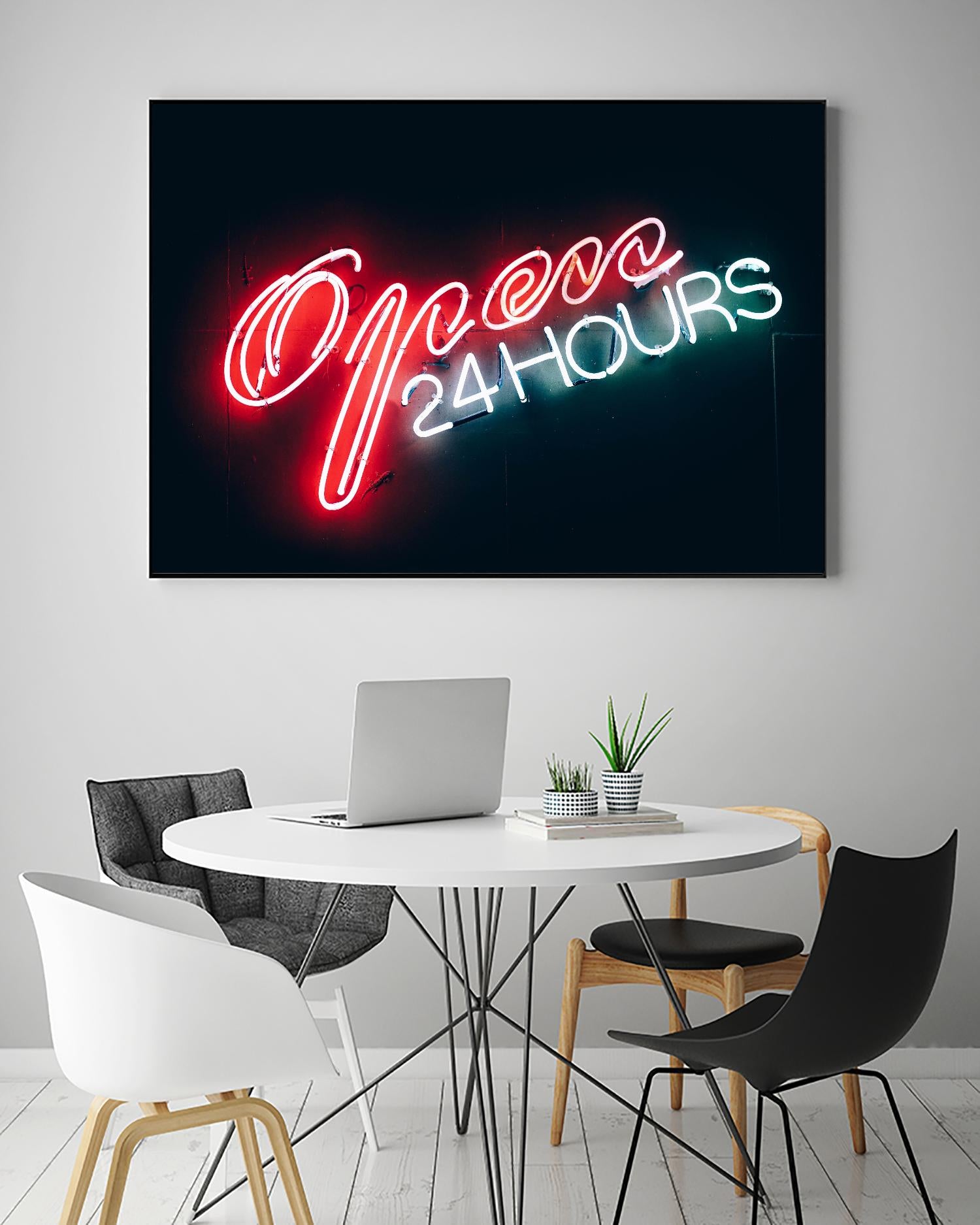 Open 24 hours by Pexels on GIANT ART - black photo art