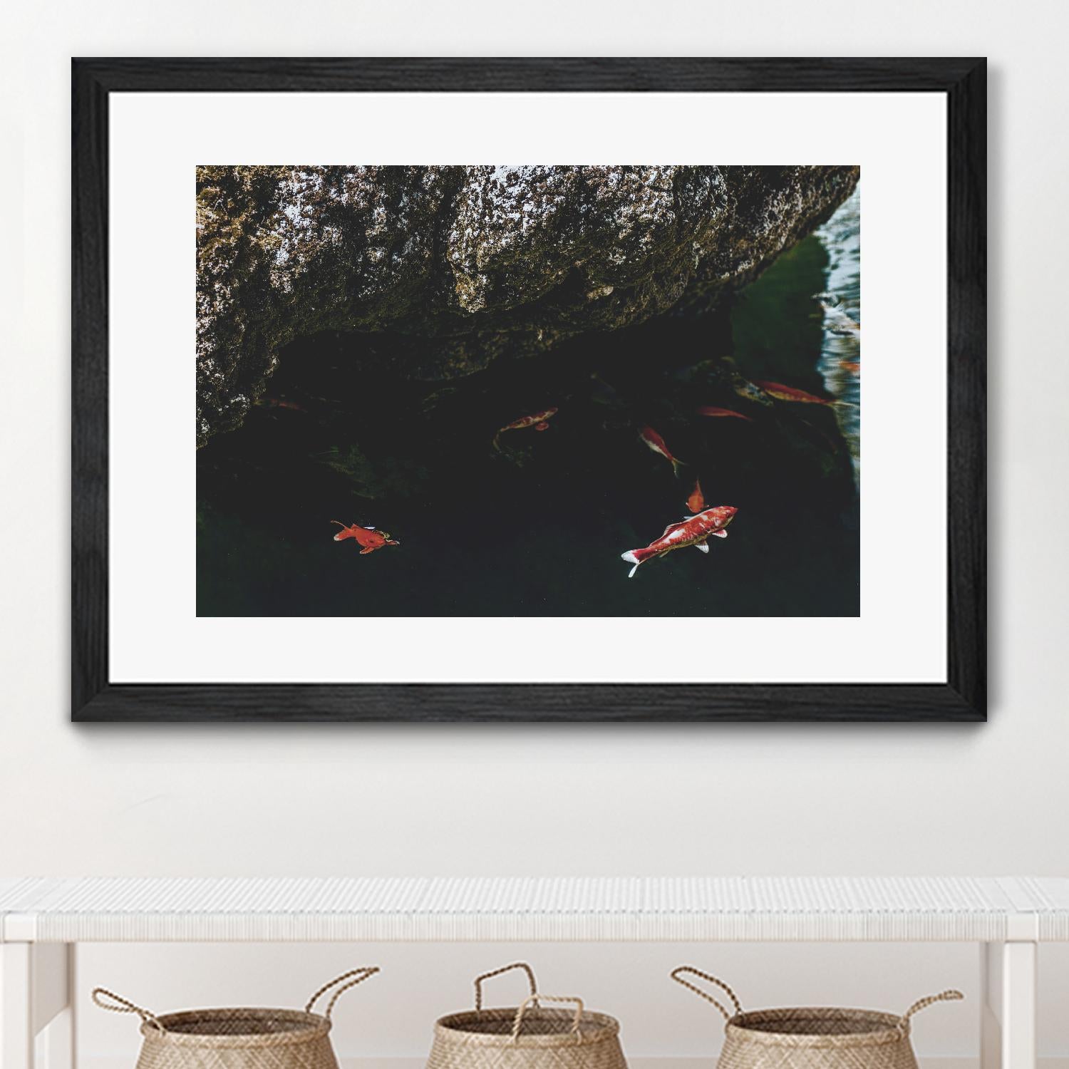 Hiding Koi by Pexels on GIANT ART - orange animals
