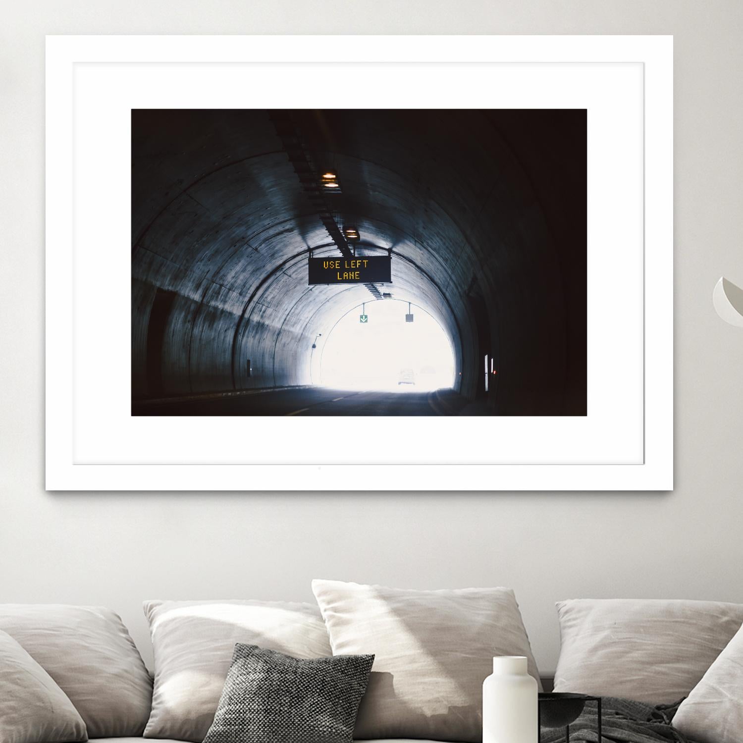 Use left lane by Pexels on GIANT ART - white photo art