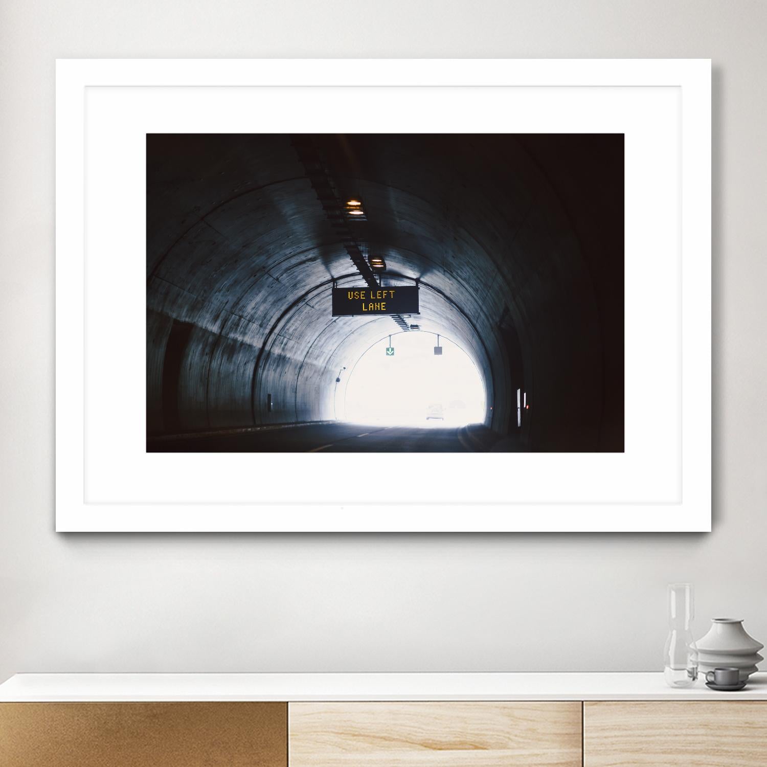 Use left lane by Pexels on GIANT ART - white photo art