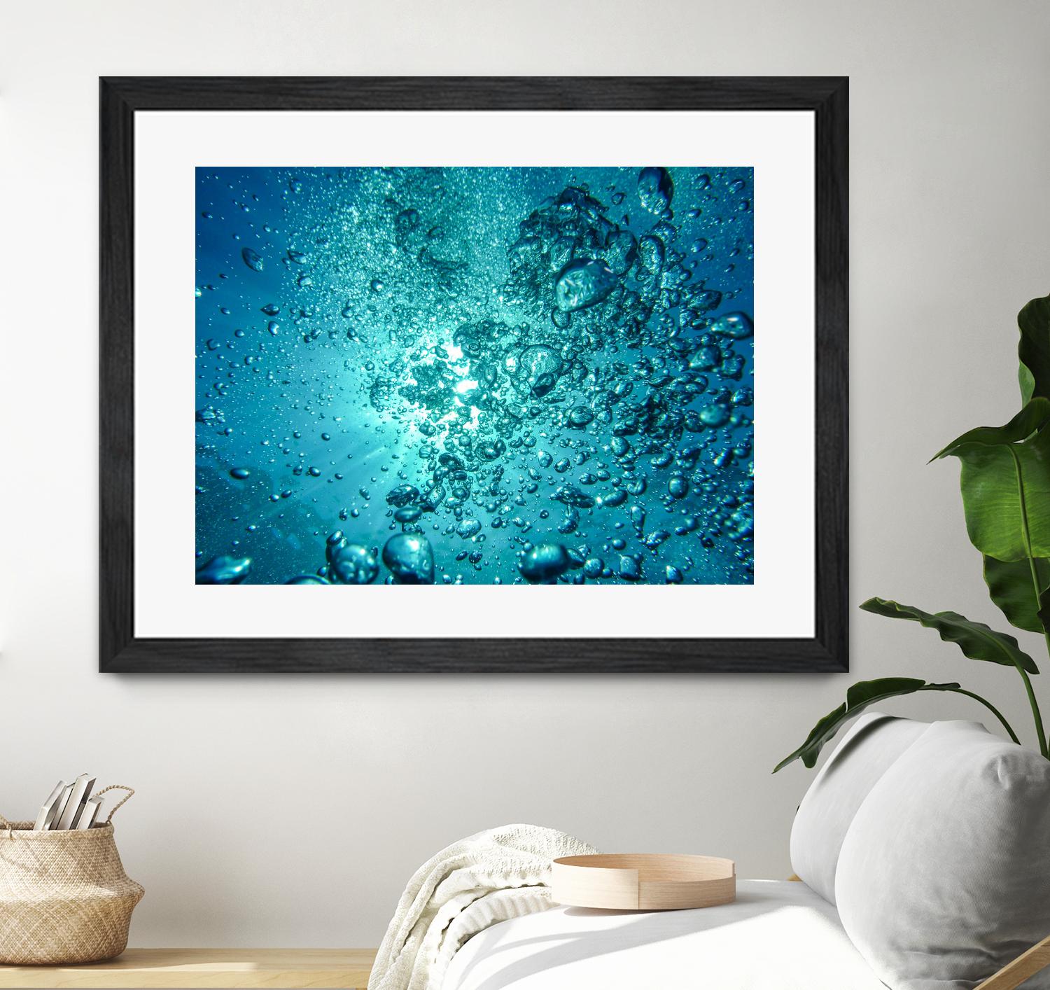 Bubbles by Pexels on GIANT ART - white sea scene bubbles in water