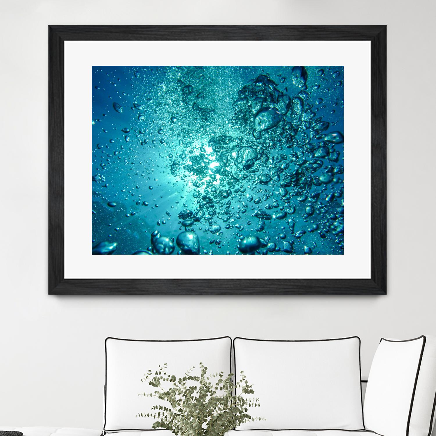 Bubbles by Pexels on GIANT ART - white sea scene bubbles in water