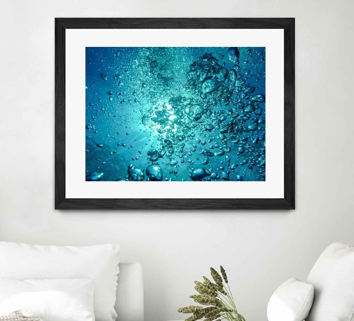 Bubbles by Pexels on GIANT ART - white sea scene bubbles in water