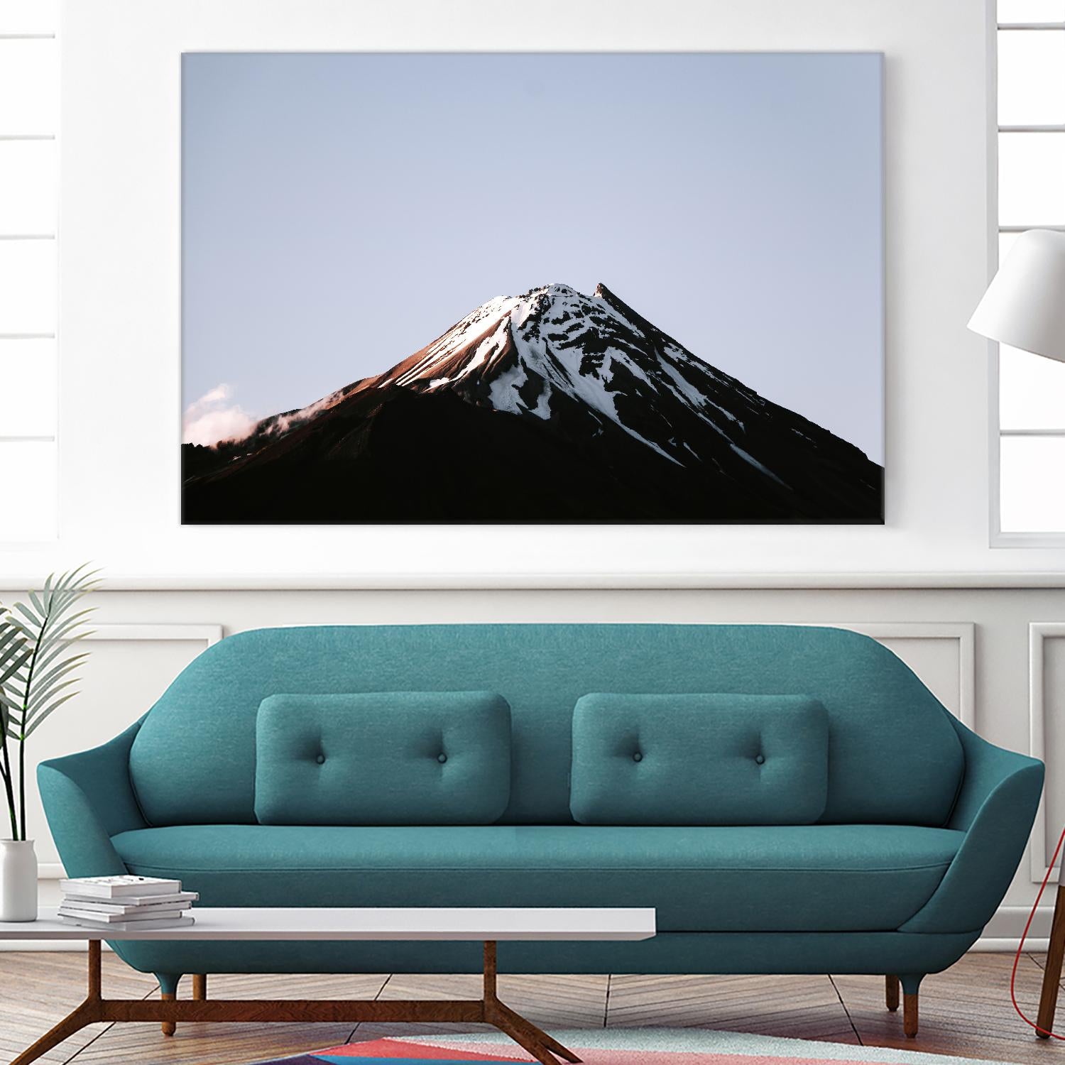 Snow on top by Pexels on GIANT ART - black landscape