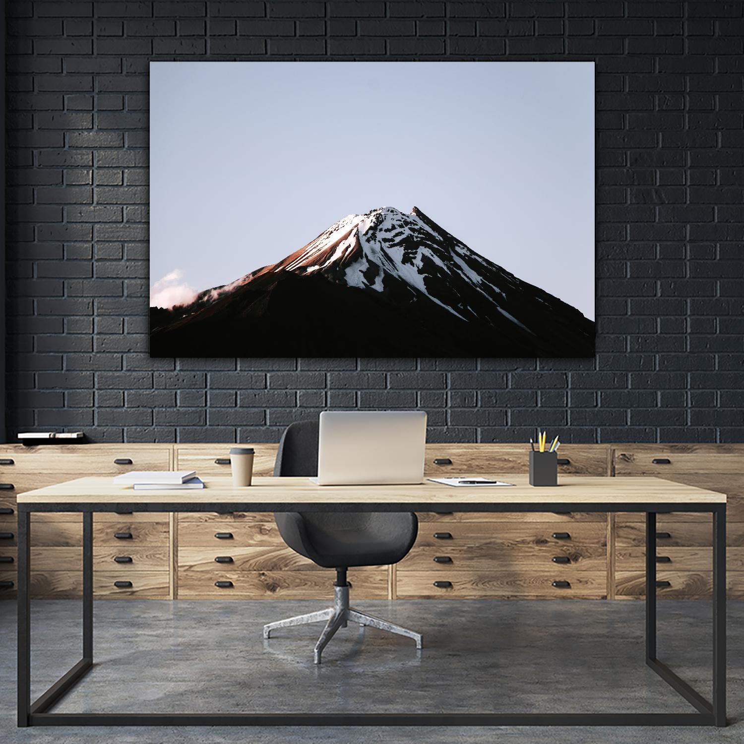 Snow on top by Pexels on GIANT ART - black landscape