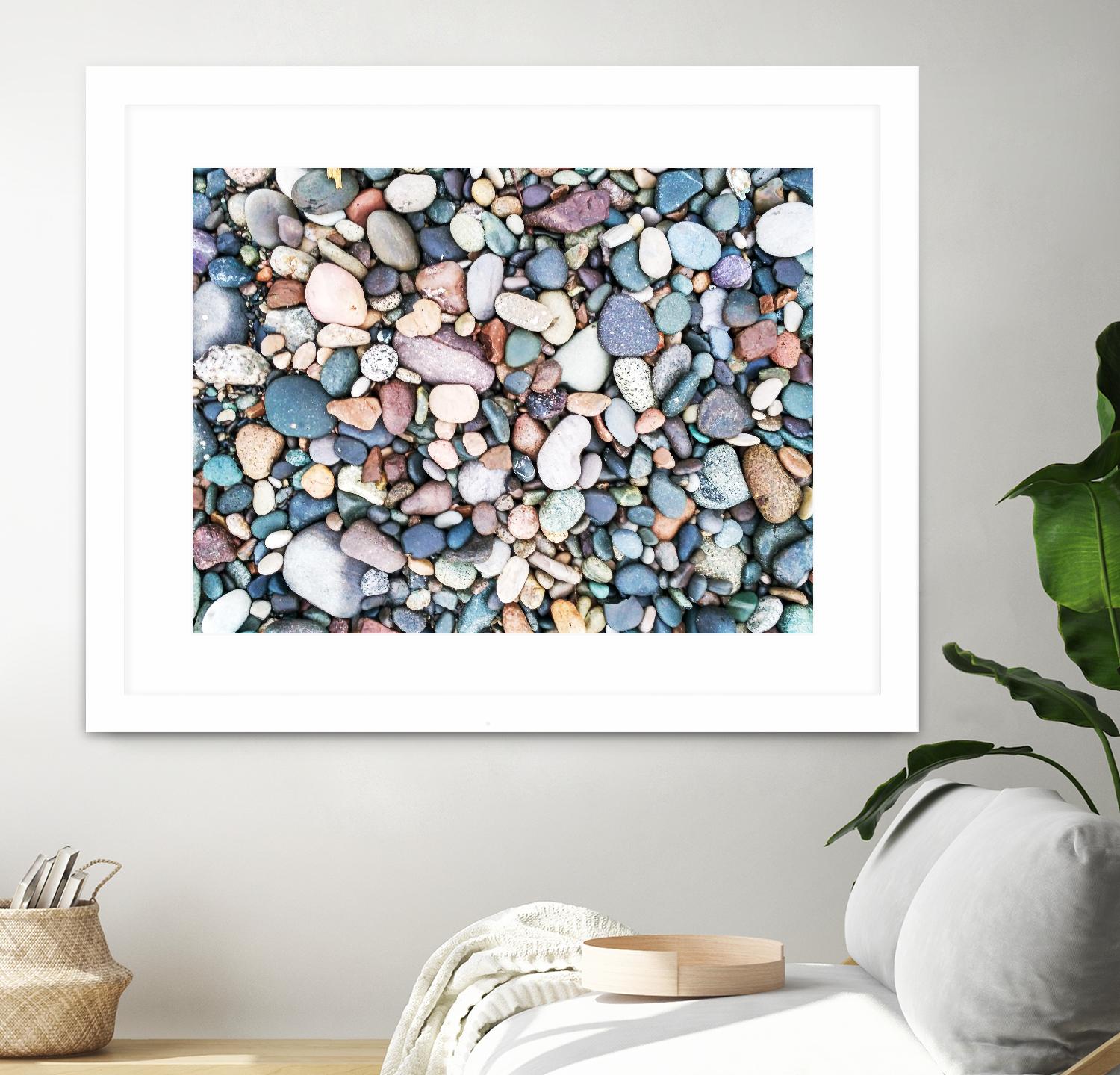 Pebbles by Pexels on GIANT ART - blue photo art