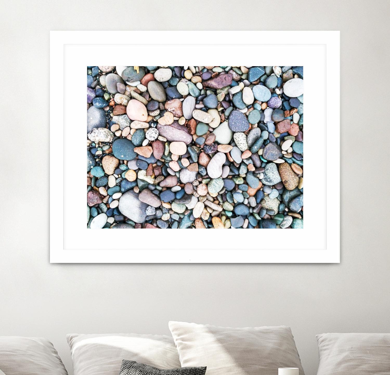 Pebbles by Pexels on GIANT ART - blue photo art