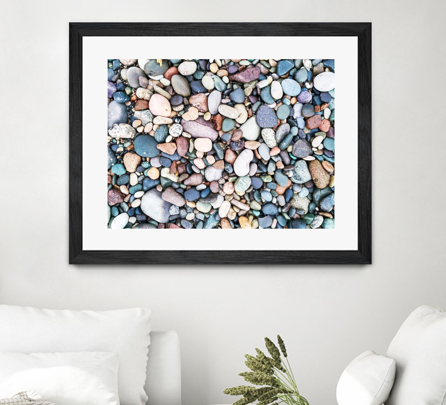 Pebbles by Pexels on GIANT ART - blue photo art
