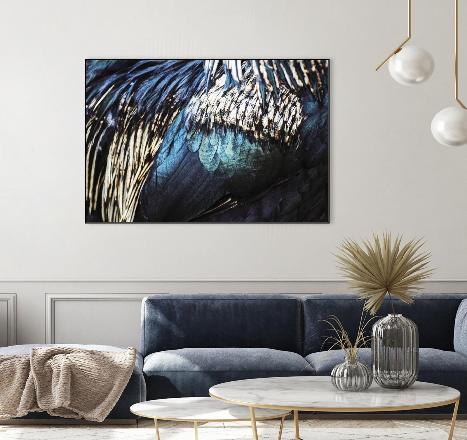 Blue feathers by Pexels on GIANT ART - white animals