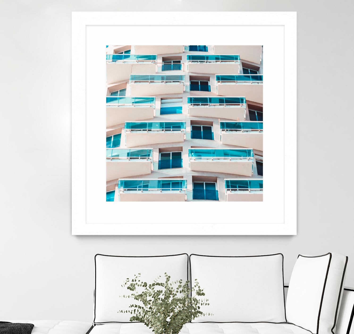 Balconies by Pexels on GIANT ART - blue architectural