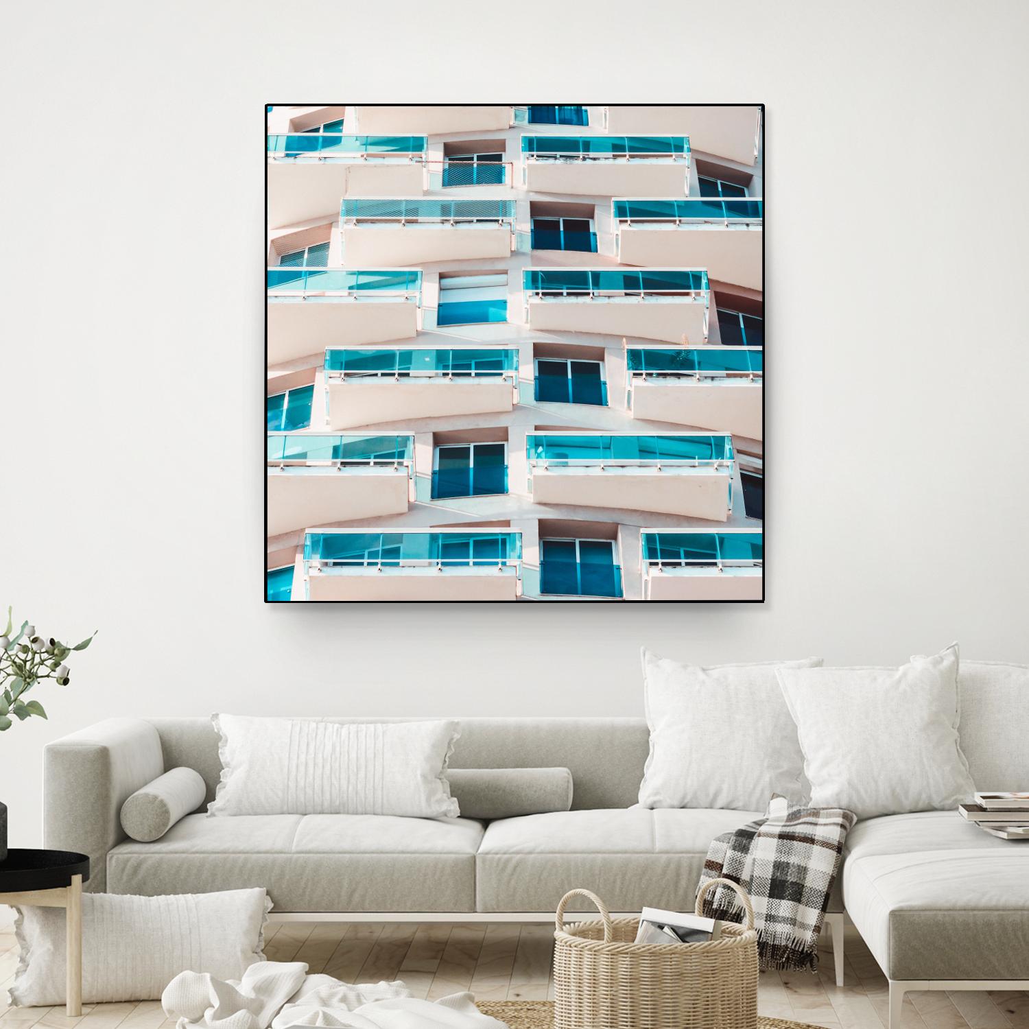 Balconies by Pexels on GIANT ART - blue architectural