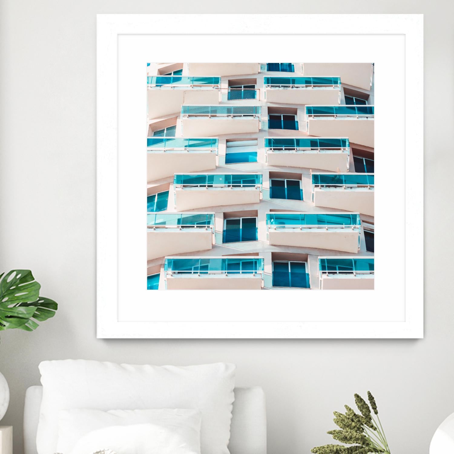 Balconies by Pexels on GIANT ART - blue architectural