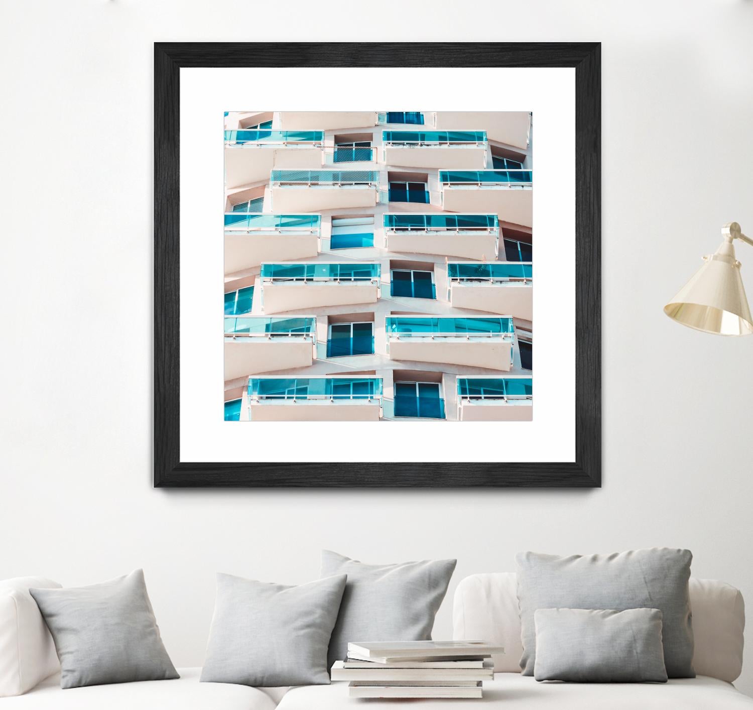 Balconies by Pexels on GIANT ART - blue architectural