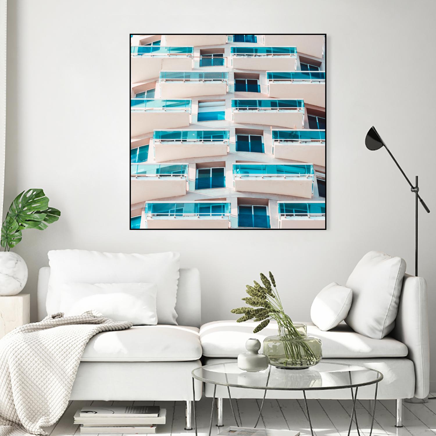 Balconies by Pexels on GIANT ART - blue architectural