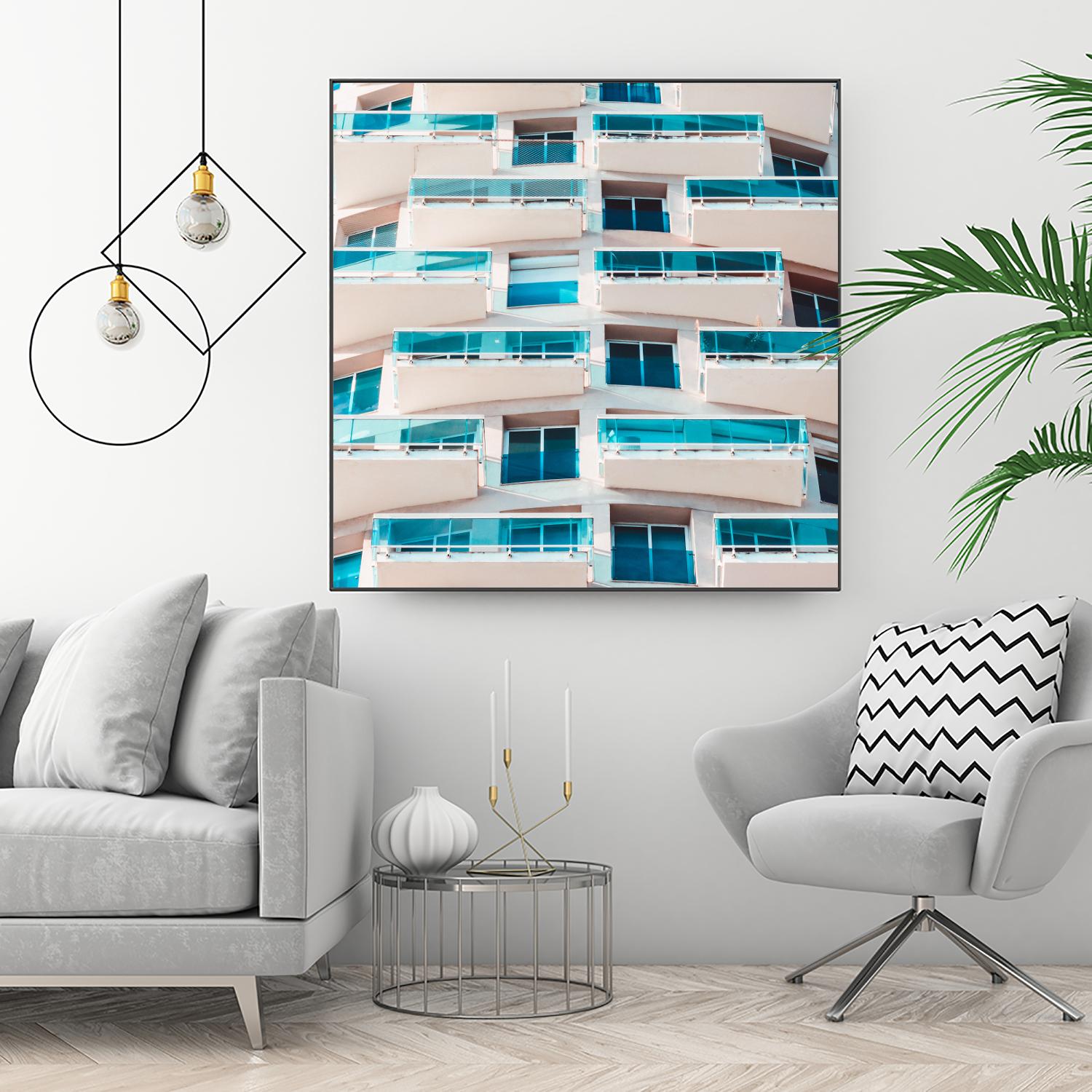 Balconies by Pexels on GIANT ART - blue architectural