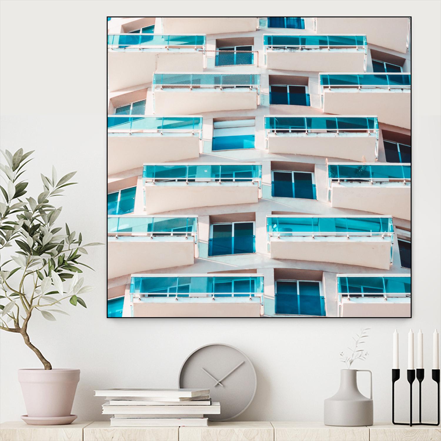 Balconies by Pexels on GIANT ART - blue architectural