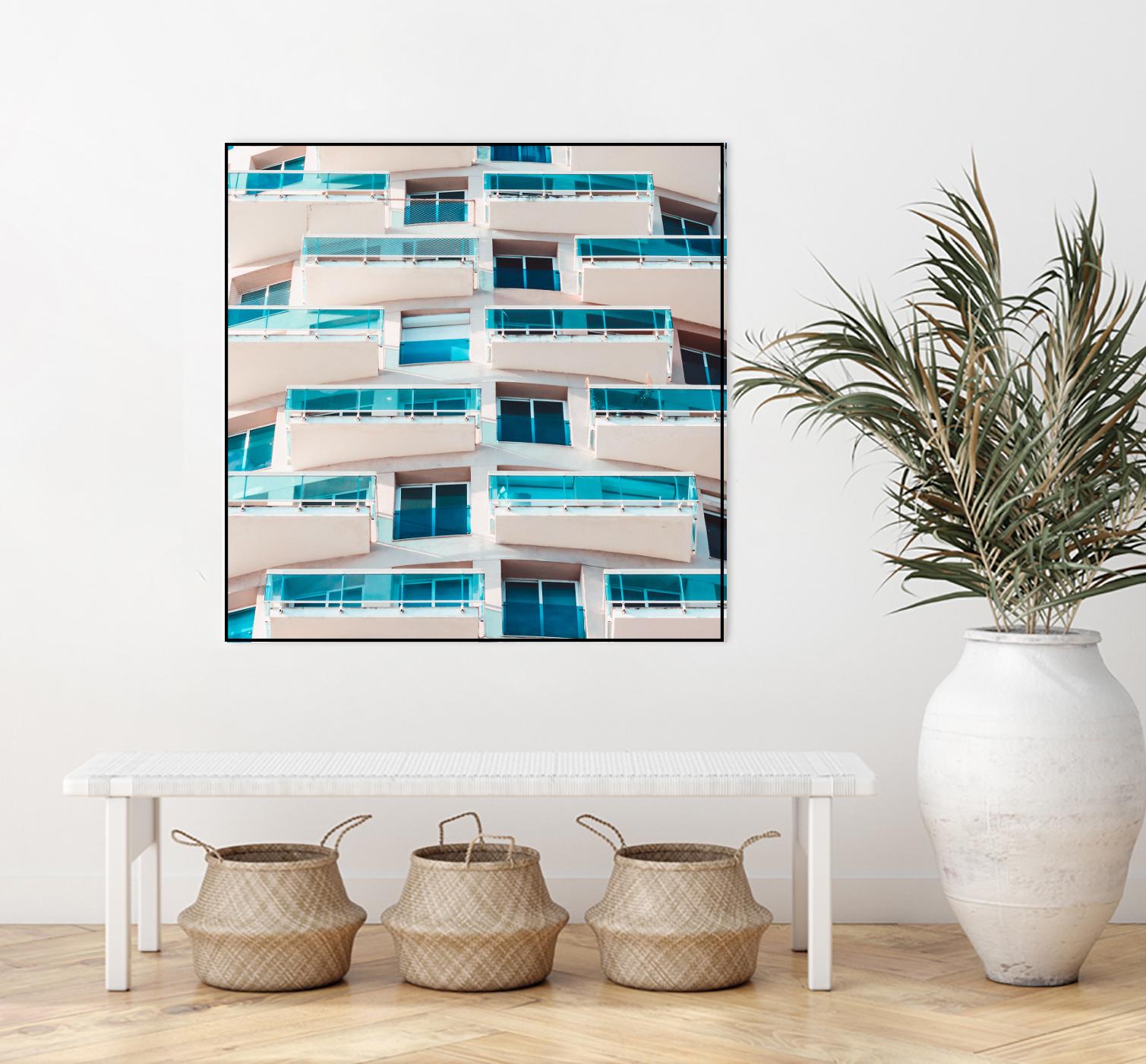 Balconies by Pexels on GIANT ART - blue architectural