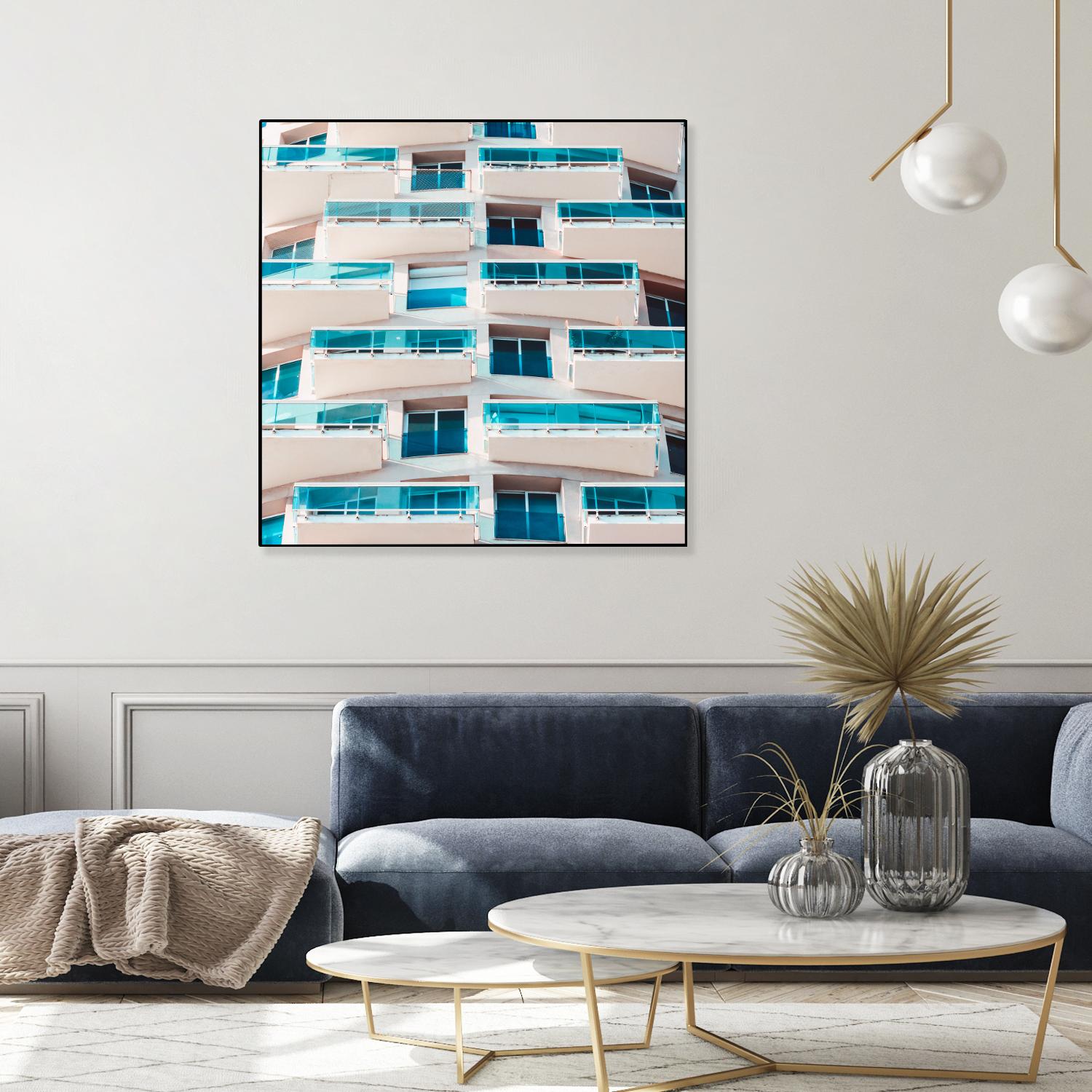 Balconies by Pexels on GIANT ART - blue architectural