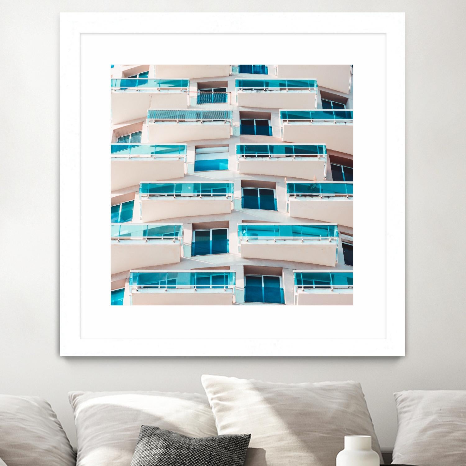 Balconies by Pexels on GIANT ART - blue architectural