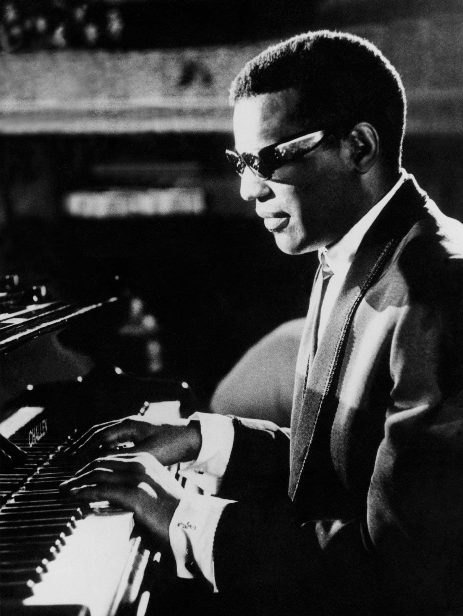 Ray Charles At The Piano by Bridgeman Images  on GIANT ART - black and white photography