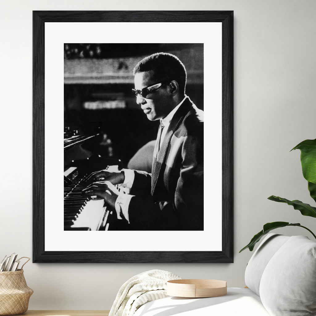Ray Charles At The Piano by Bridgeman Images  on GIANT ART - black and white photography