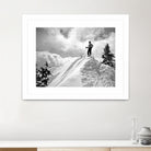 A Skier On Top Of Mount Hood by Bridgman Images  on GIANT ART - black and white photography