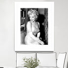 Marilyn Monroe during a party for the birth of the Marilyn Monroe Productions, 1955 by Bridgeman Images on GIANT ART - black and white photography