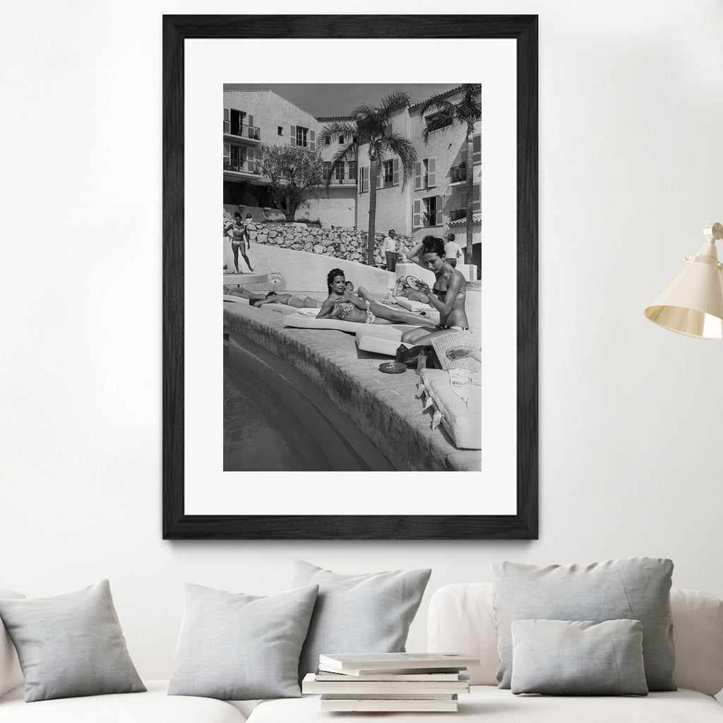Opening of Famous Luxury Hotel Byblos in Saint Tropez in 1967 by Photo © AGIP / Bridgeman Images on GIANT ART - black and white  photography