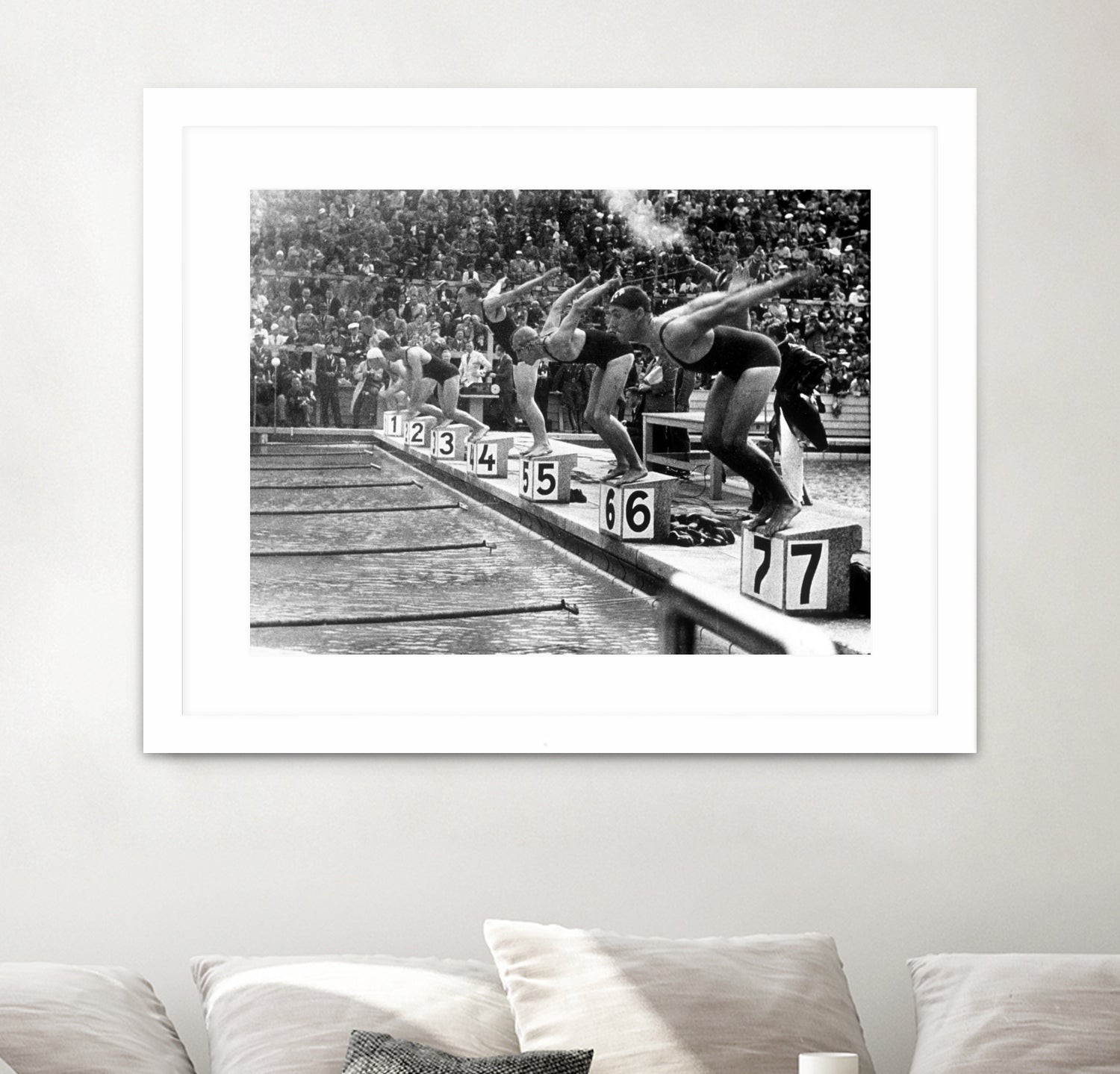 swimming competition at berlin Olympic Games in 1936  by Bridgeman Images  on GIANT ART - black and white photgraphy