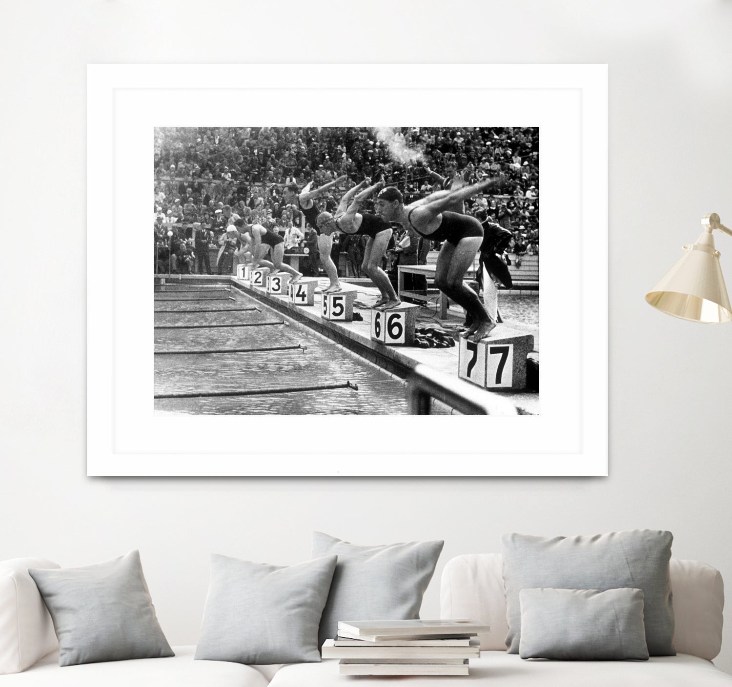 swimming competition at berlin Olympic Games in 1936  by Bridgeman Images  on GIANT ART - black and white photgraphy